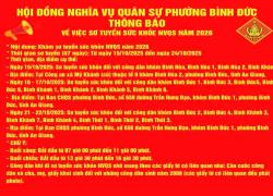 THÔNG BÁO - VỀ VIỆC SƠ TUYỂN SỨC KHOẺ NVQS 2026